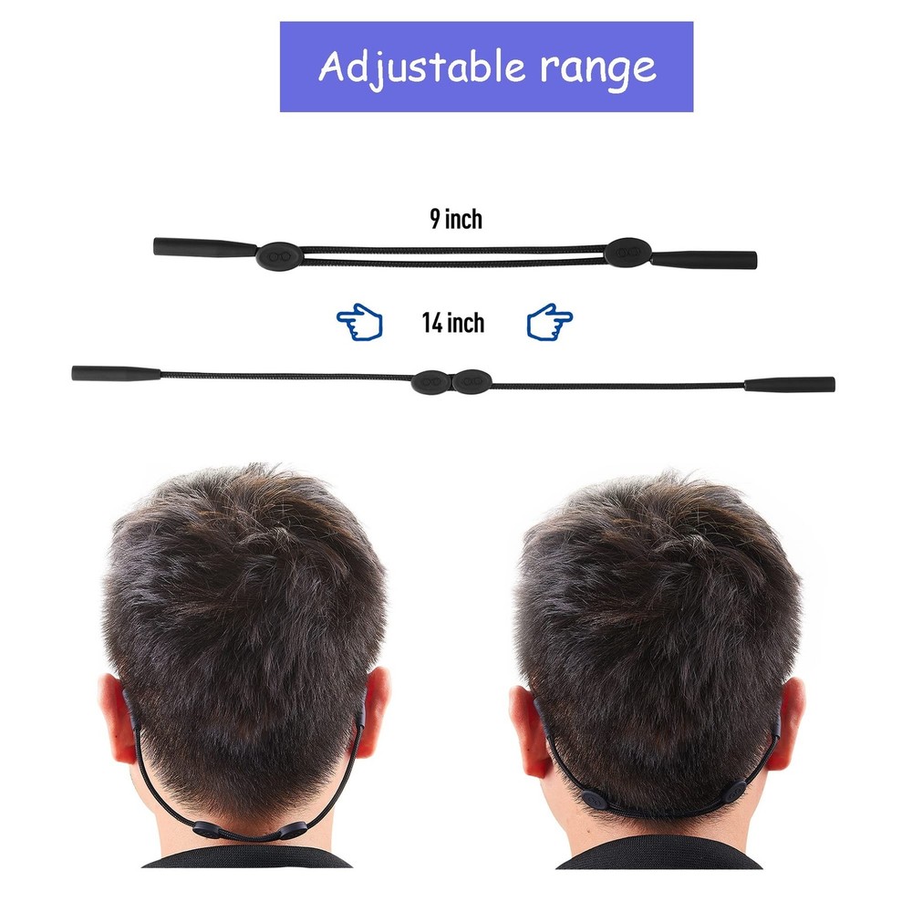 lvvfit Adjustable Eyeglass Strap - No Tail Sunglass Strap - Eyewear String Ho...