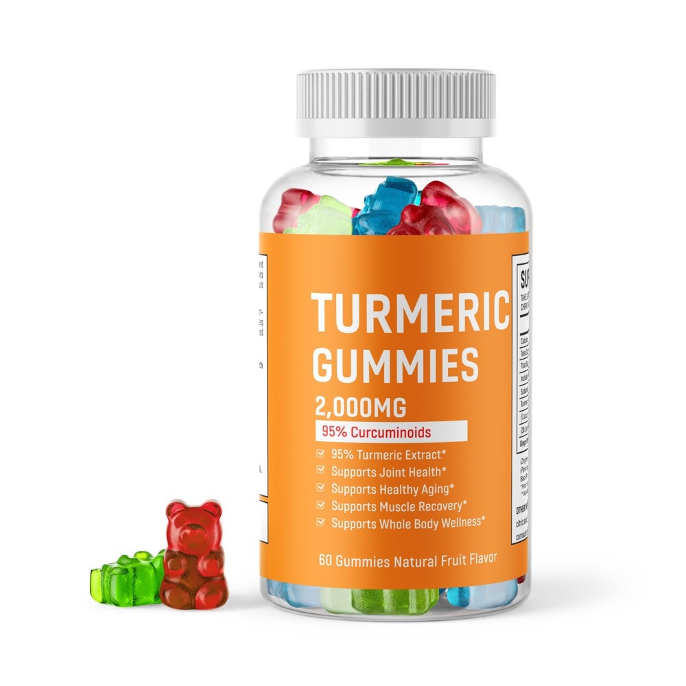 60 GUMMIES Turmeric Gummies 2,000mg Tumeric per serving Ginger Root