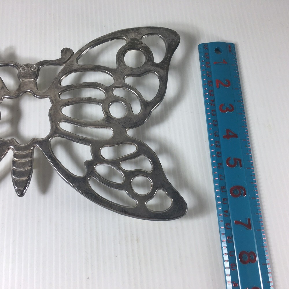 Leonard Silverplate Butterfly Trivet Italy Vintage Mid Century MCM