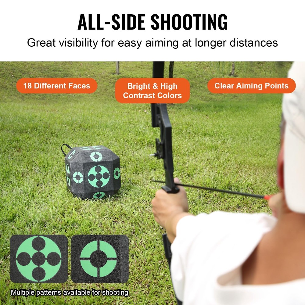 VEVOR Archery Target Block, 15"x15" All-Side Block Black