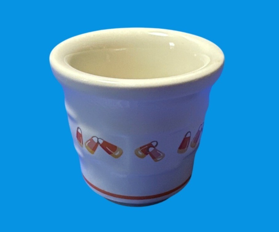 Longaberger Ceramic Candy Corn Pattern Votive Holder Or Small Bowl