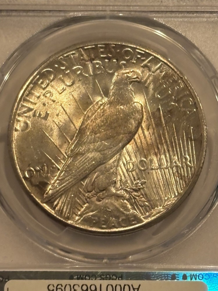 1927 Silver Peace Dollar $1 PCGS MS63