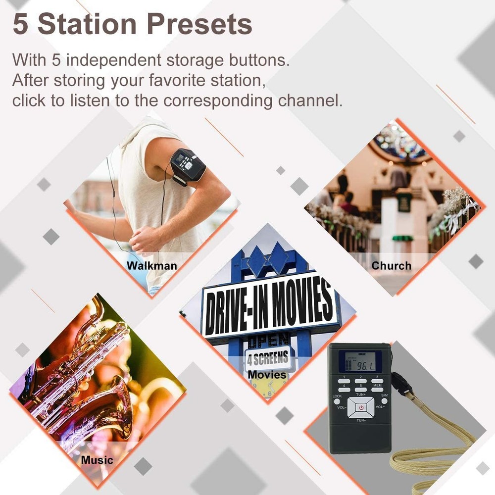 Retekess TR508 FM Transmitter Broadcast Stereo Radio Station 30 Receiver Meeting