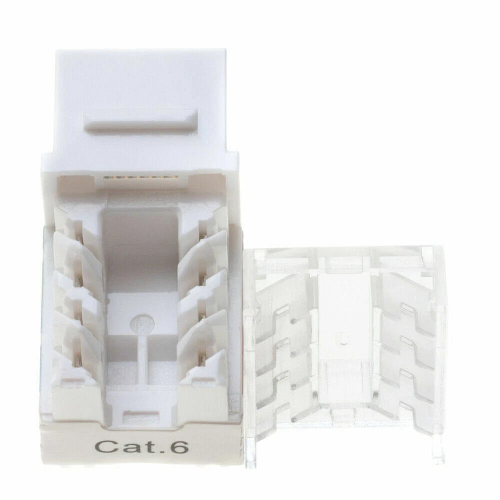 100 pcs Cat6 Punchdown Keystone Jack White 45 Degree Angle Ethernet Network PACK