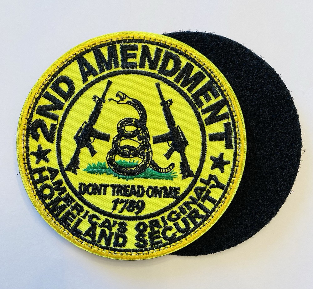2ND AMENDMENT DON'T TREAD ON ME HOMELAND SECURITY HOOK & LOOP EMBROIDERED PATCH