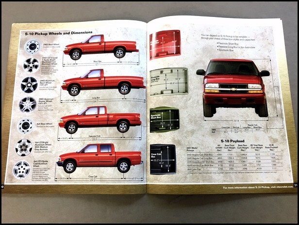 2001 Chevrolet S-10 Pickup Truck Xtreme ZR2 Car Sales Brochure Catalog