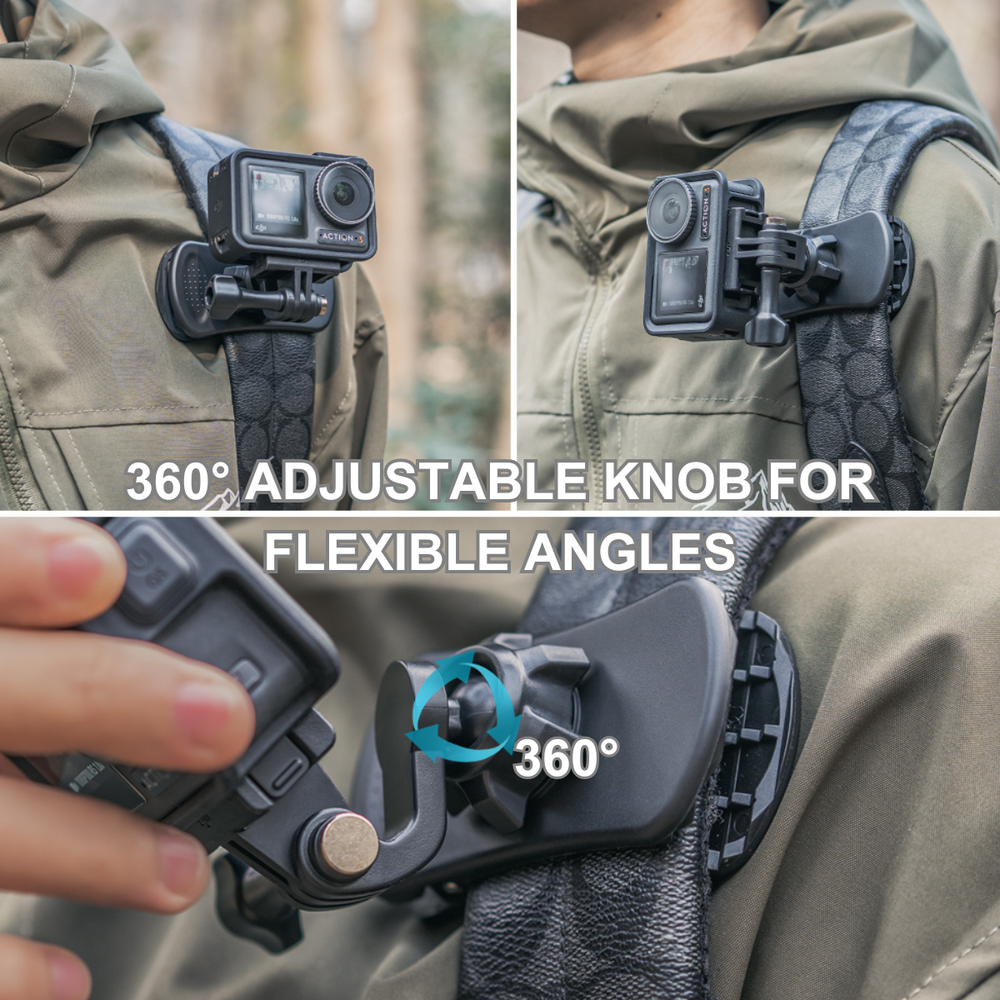 Universal Backpack Shoulder Strap Mount Clip For Gopro , DJI Osmo Action