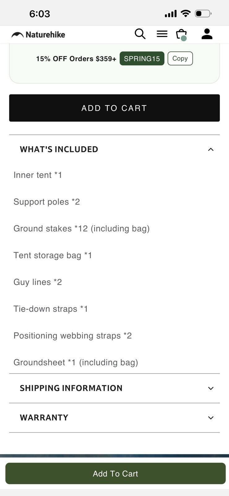 Naturehike Summiture 2 Person Ultralight Backpacking Tent New $5 Shipping US