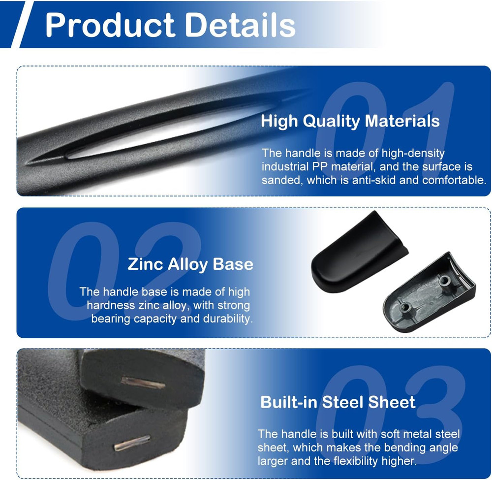 2Pcs Luggage Handle 9.06" X 0.98" (L X W) Plastic Pull Handle Grip Replacement 2