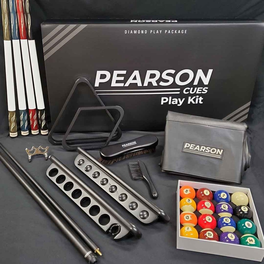 Pearson Diamond Pool Table Accessory Kit With 4 Pool Cues