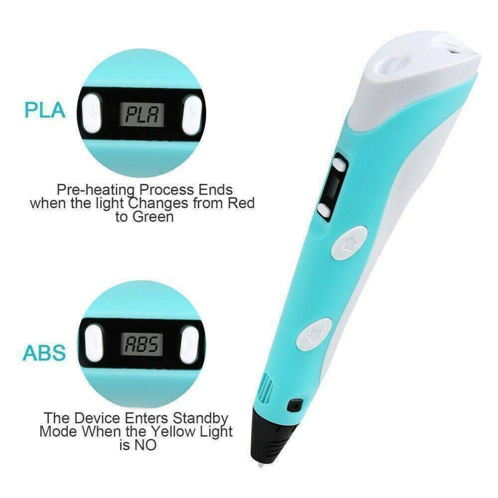 3D Printing Pen Set 3D Drawing Pen with Led Display 3 Color Filament Kid Gift*