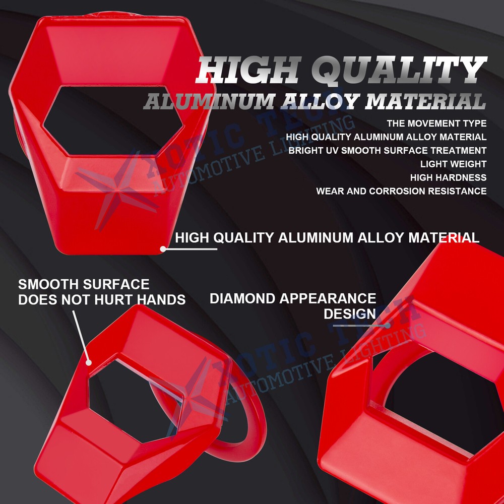 Gloss Red Engine Start Stop Push Button Switch Decor Cover Trim Car Accessories