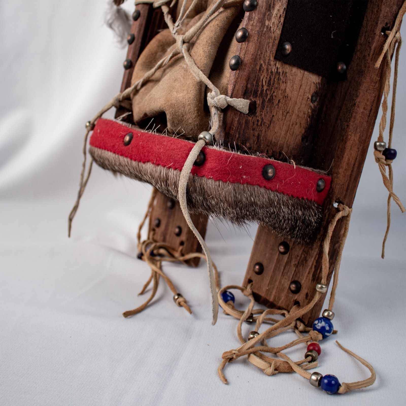 Vintage 1960's ALASKA Handcraft Eskimo Papoose Doll Cradle Large 39"L x 9.5"W