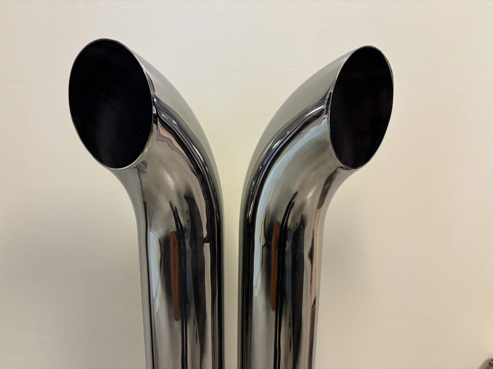 Chrome Stacks 4 Inch Curved Pipe 4"X50” Chrome Exhaust (Pair) Free Shipping!!