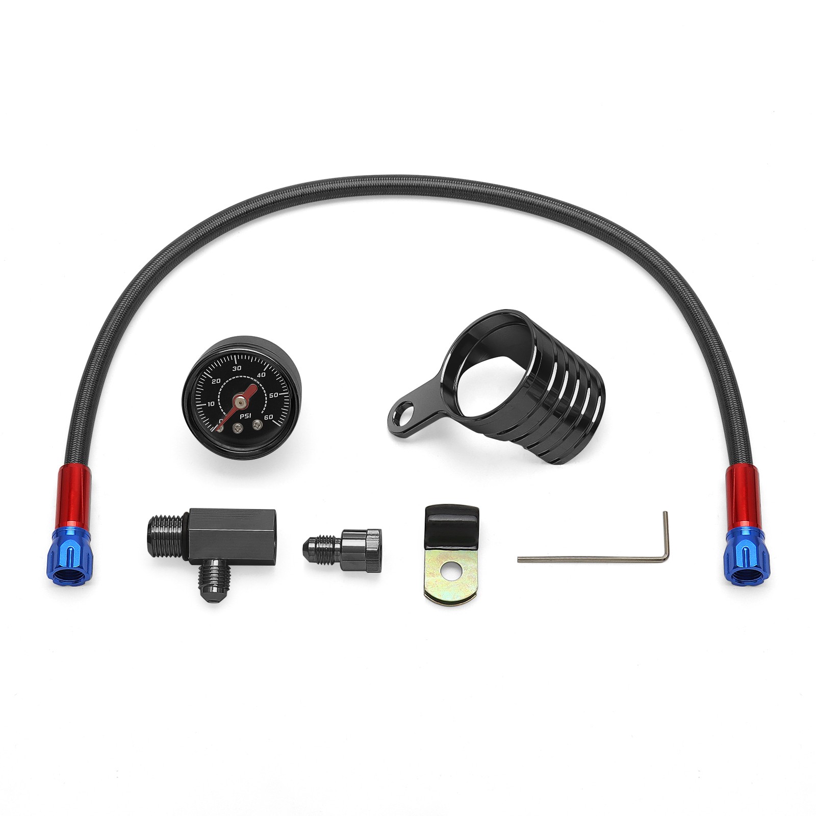 For Harley Twin Cam Black Oil Pressure Gauge Kit Touring Softail Dyna 1999-2017