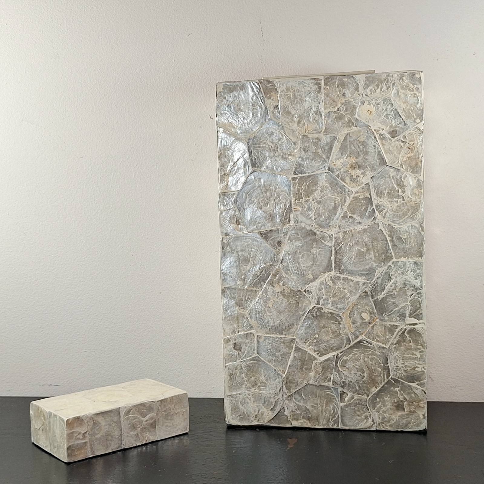 LARGE Natural Capiz Shell Asian Lidded Vase (Mother of Pearl) -20" FREE SHIPPING