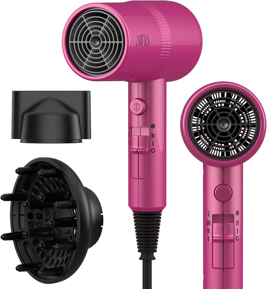 Hair Dryer with Diffuser for Women Ionic Ceramic Coating Cold Shot Fast Drying
