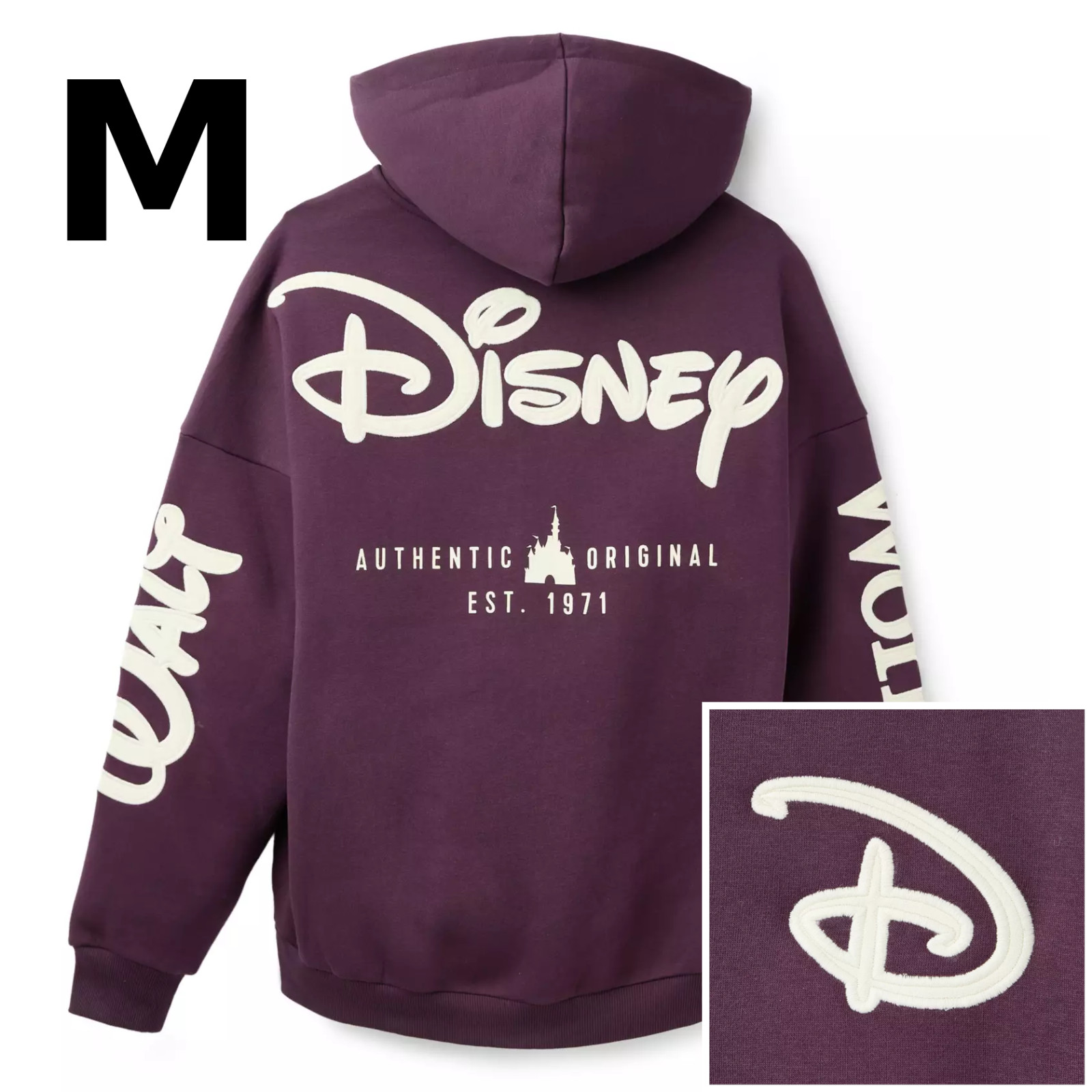 Disney Parks Purple Zip Hoodie Adult MEDIUM Walt Disney World Authentic Original