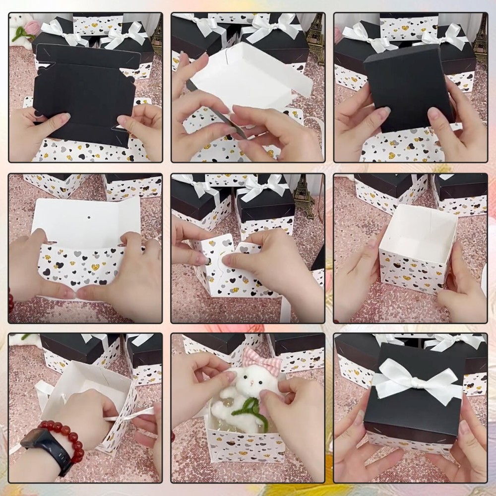 Black White Gift Boxes 10 Pack NEW