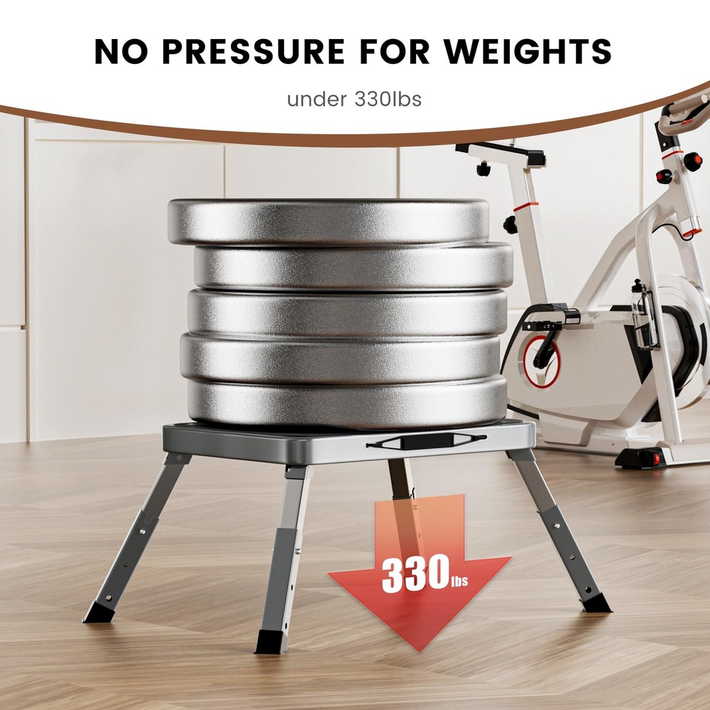 1 Step Stool Folding Height-Adjustable Stool with Anti-Slip Platform Portable...