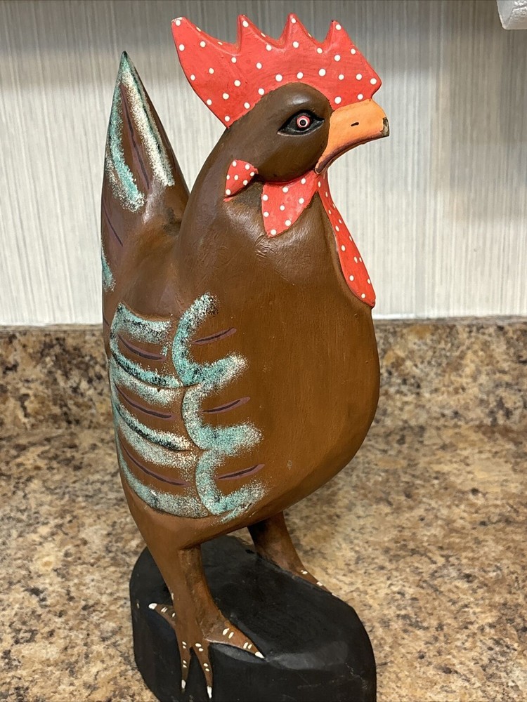 Rooster Chicken Wood Decor Large