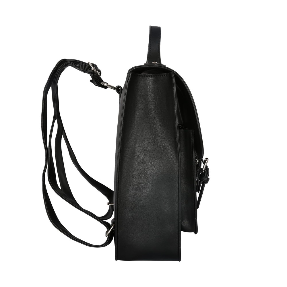 Gothic Backpack Black Faux Leather