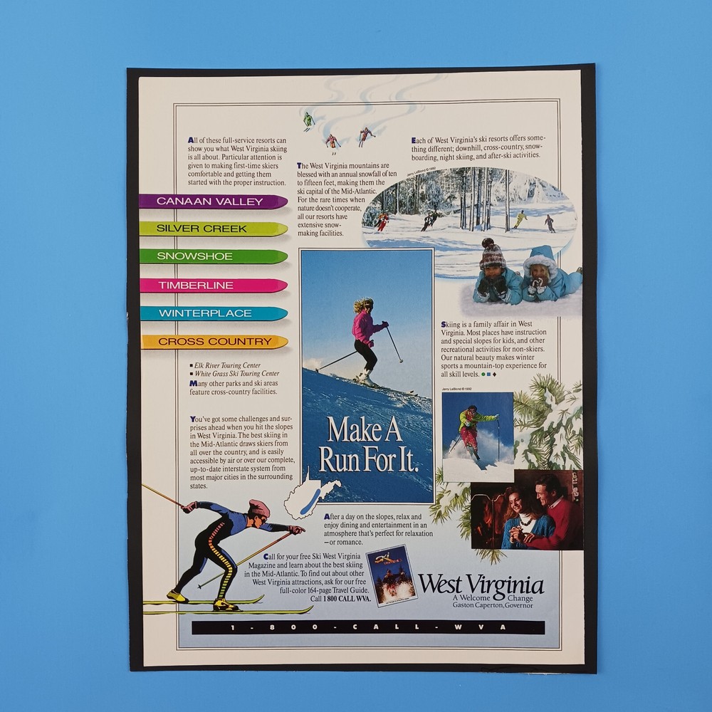 1994 West Virginia Make a Run for It Print Advertisement