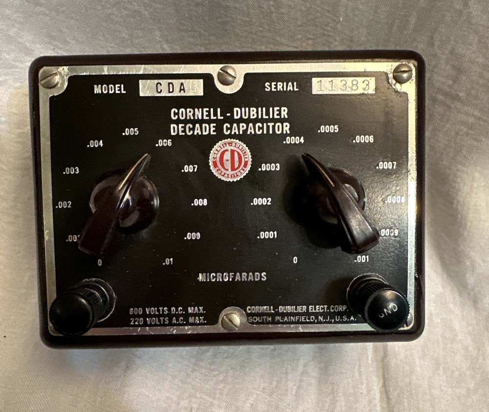 Vintage Cornell-Dubilier Decade Capacitor Model CDA 5