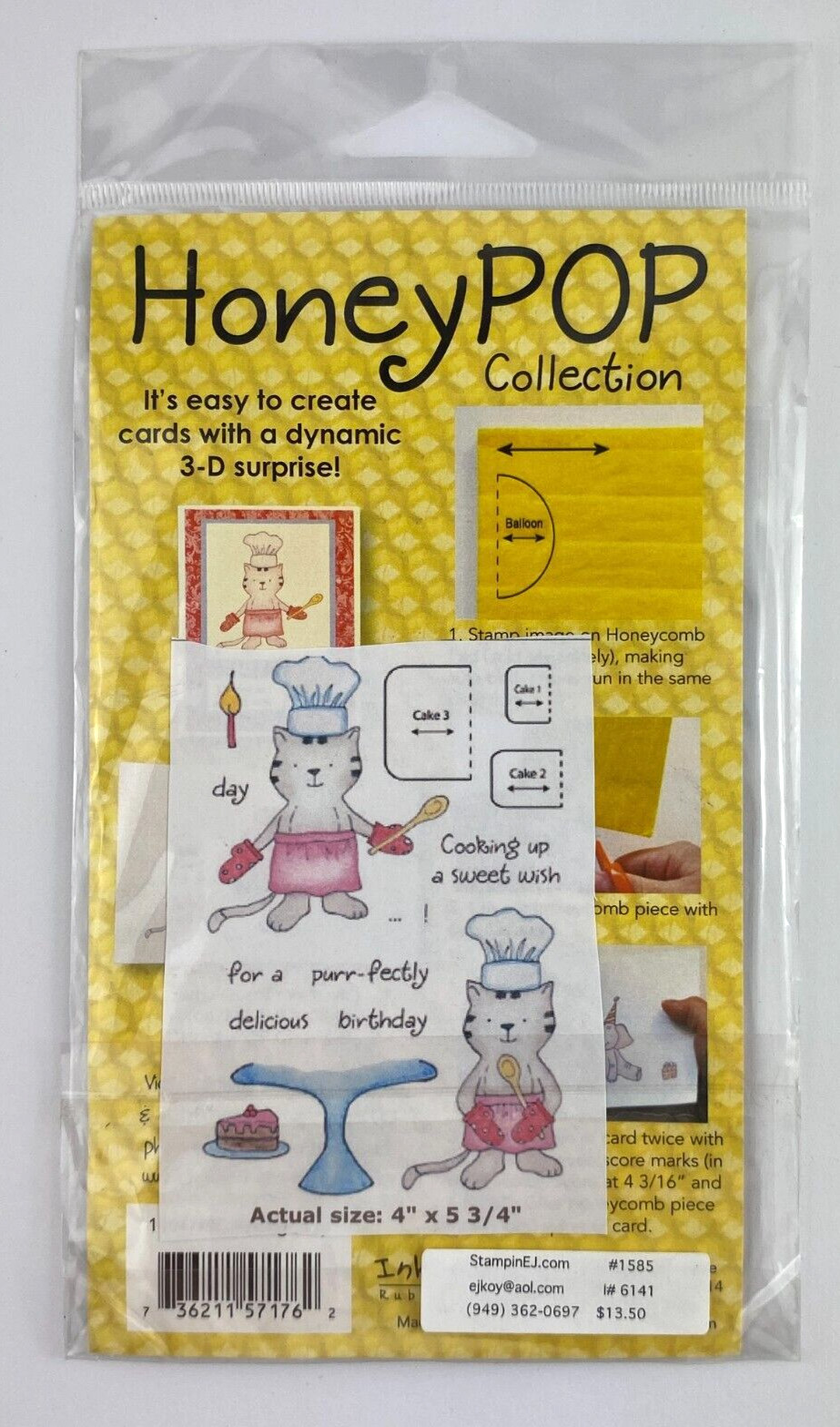 Inky Antics Stamp Set - BAKING KITTY HoneyPOP Set - 11047MC - Clear