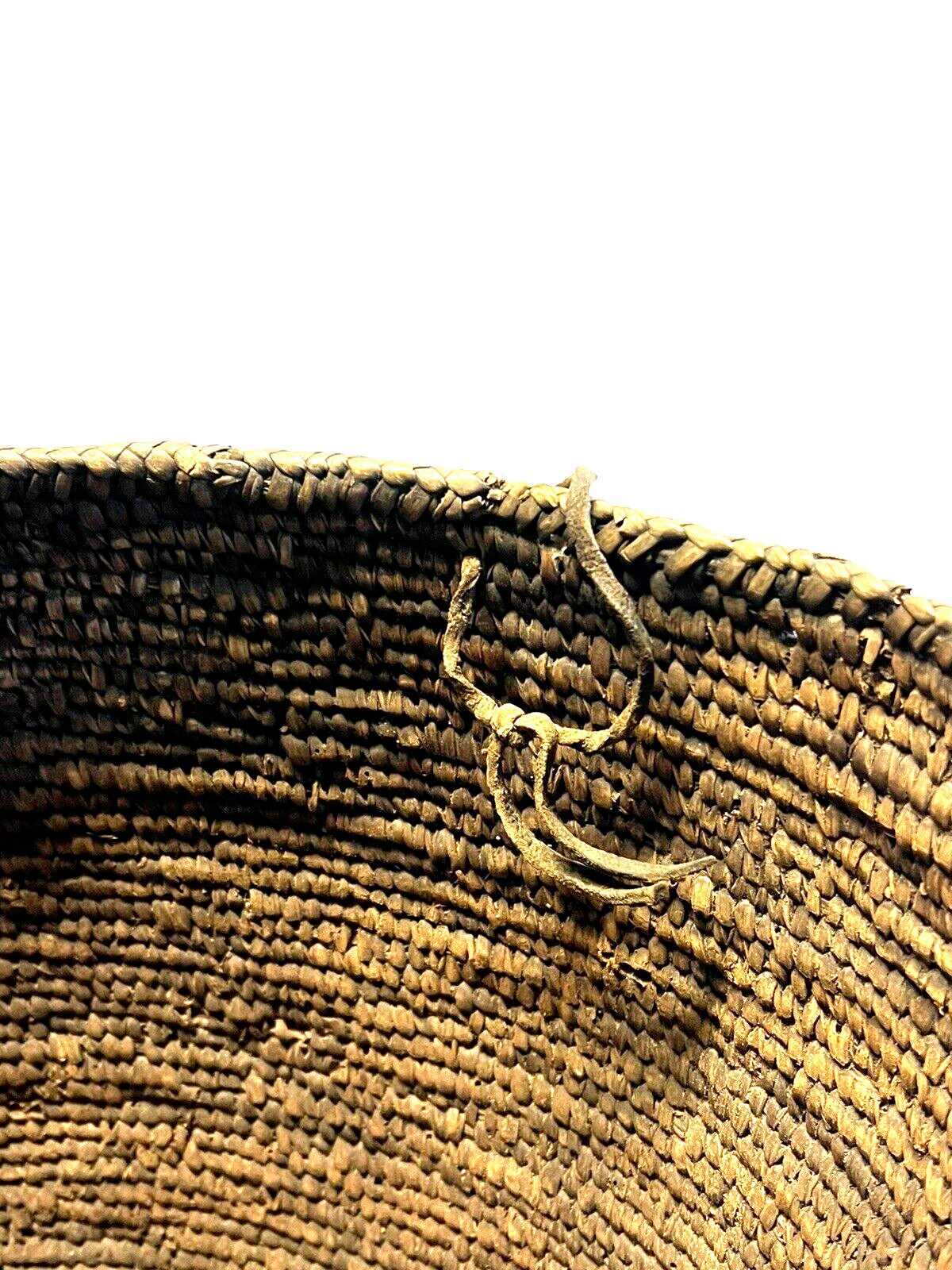 Antique Native American Indian Hand Weaved Basket; Large 13"; Late 1880's -1900