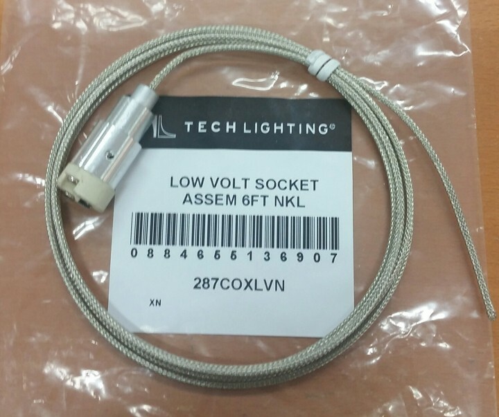 Tech Lighting Replacement Low Voltage Pendant Socket with 6' Field Cuttable Wire
