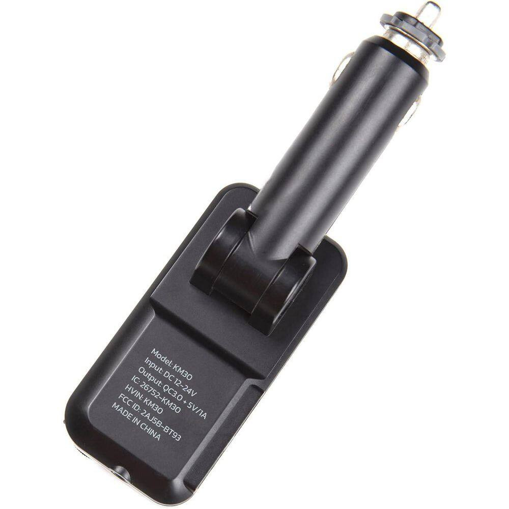 Bluetooth FM Transmitter Car Adapter with Microphone and 1.8 Screen for QC3. 0 C