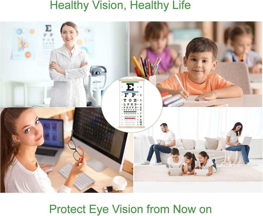 Snellen Eye Chart Wall Decor with Eye Occluder - Gift Idea