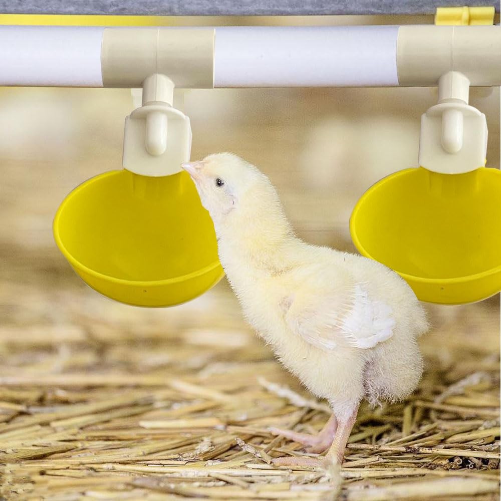 Complete Set Pipeline Automatic Chicken Watering System, 1/2" PVC Tee Fitting...