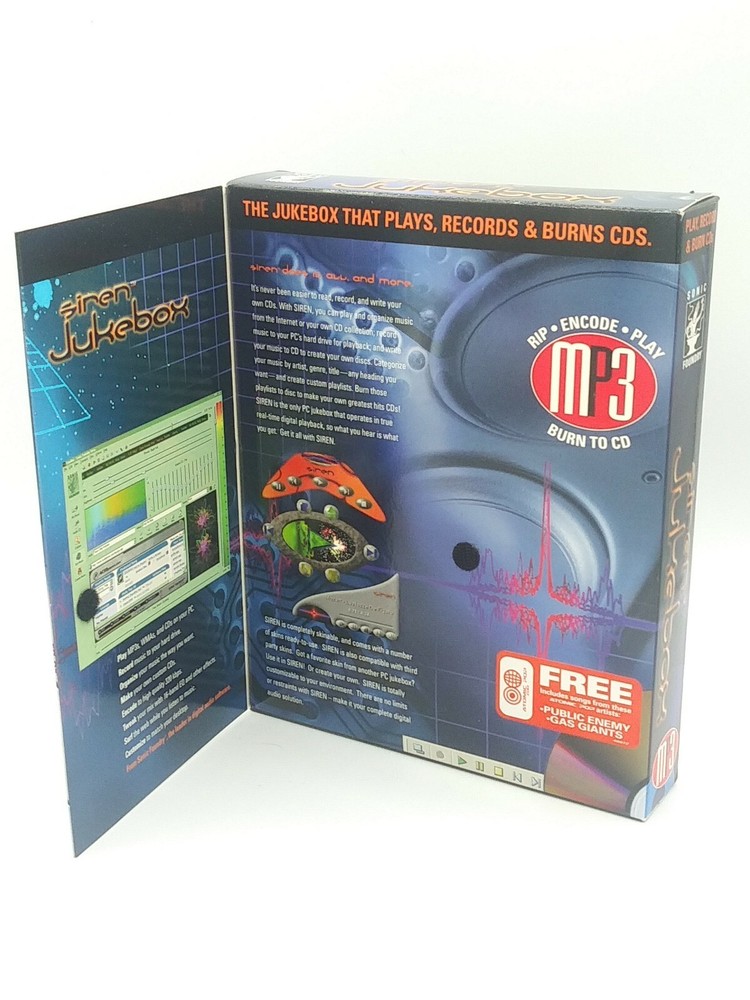 Siren Jukebox Mp3 Burner RIP Record Encode Play Customize CD's Windows Media 99