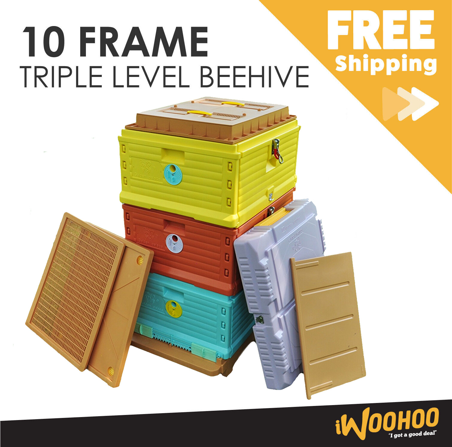 3-layers Insulated Plastic Bee Hives House Bee Hive Boxes Beekeeping Equipment