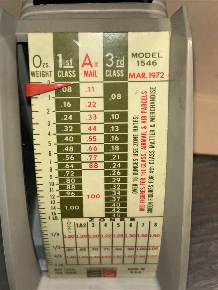 Vintage Hanson Postal Scale -march 1972 Model 1546- Kitchen Scale