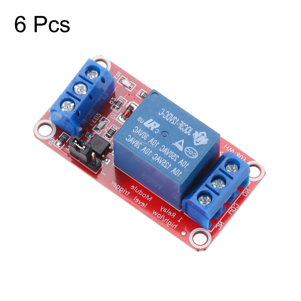 6 x DC 12V 1 Channel Relay Module High or Low Level Trigger for Electronics
