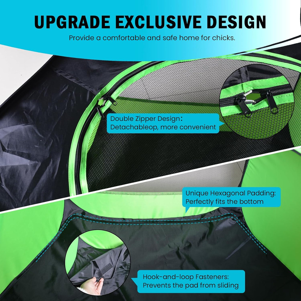 Chicken Brooder Box for Chick Starter Kit Upgrade Three-Sided Mesh Window Broode