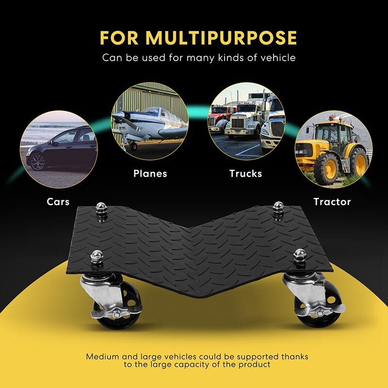 2/4pcs Car Dolly Wheel Heavy Duty Skate Auto Repair Dolly Slide 6000lbs Load