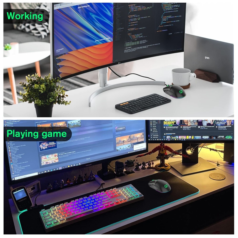 Wired Gaming Mouse USB Optical Computer Mice with High-Precision Adjustable u...