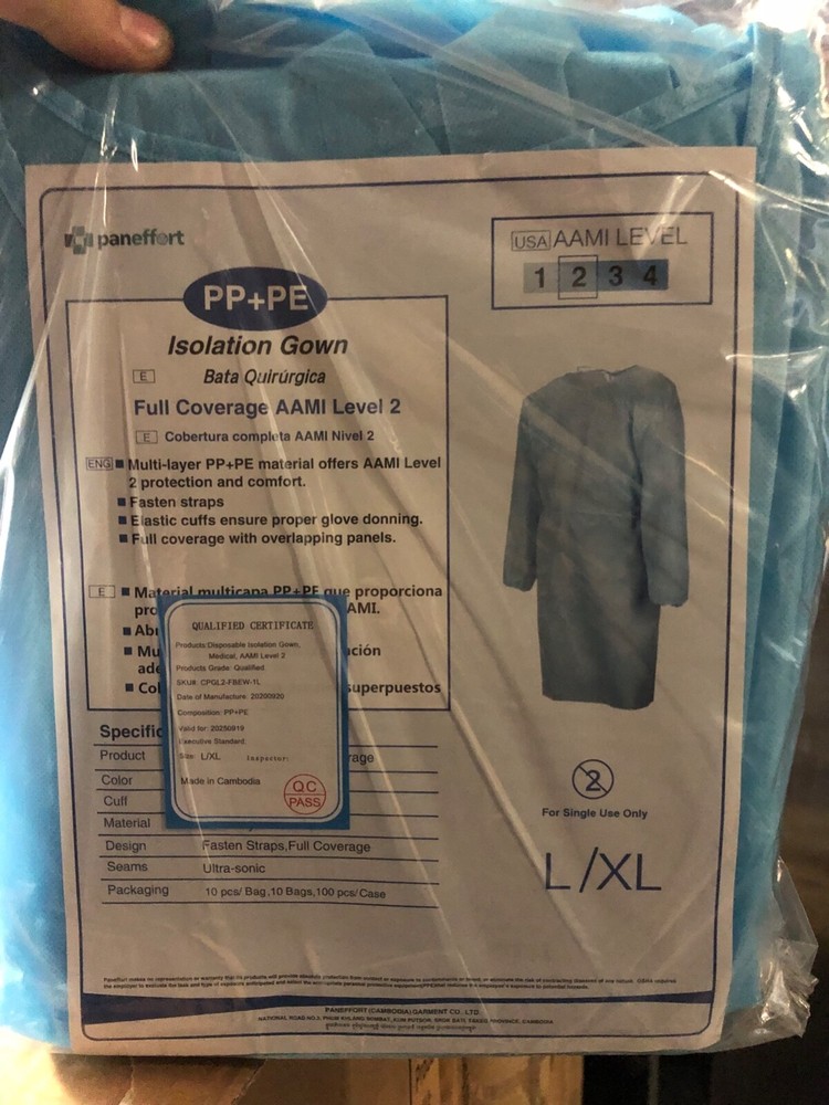 Disposable Non-Woven Isolation Gowns (Box 100)