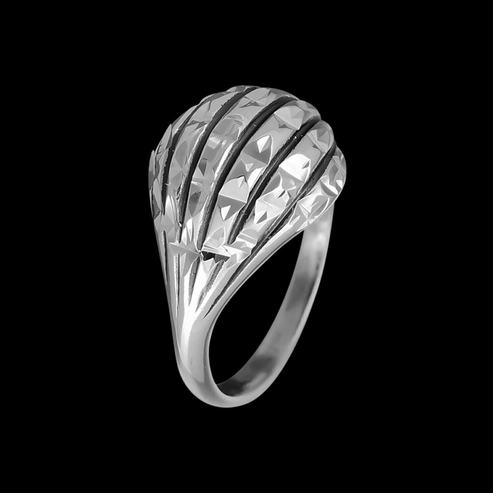 Size 7.75 - Diamond Cut Dome Ring
