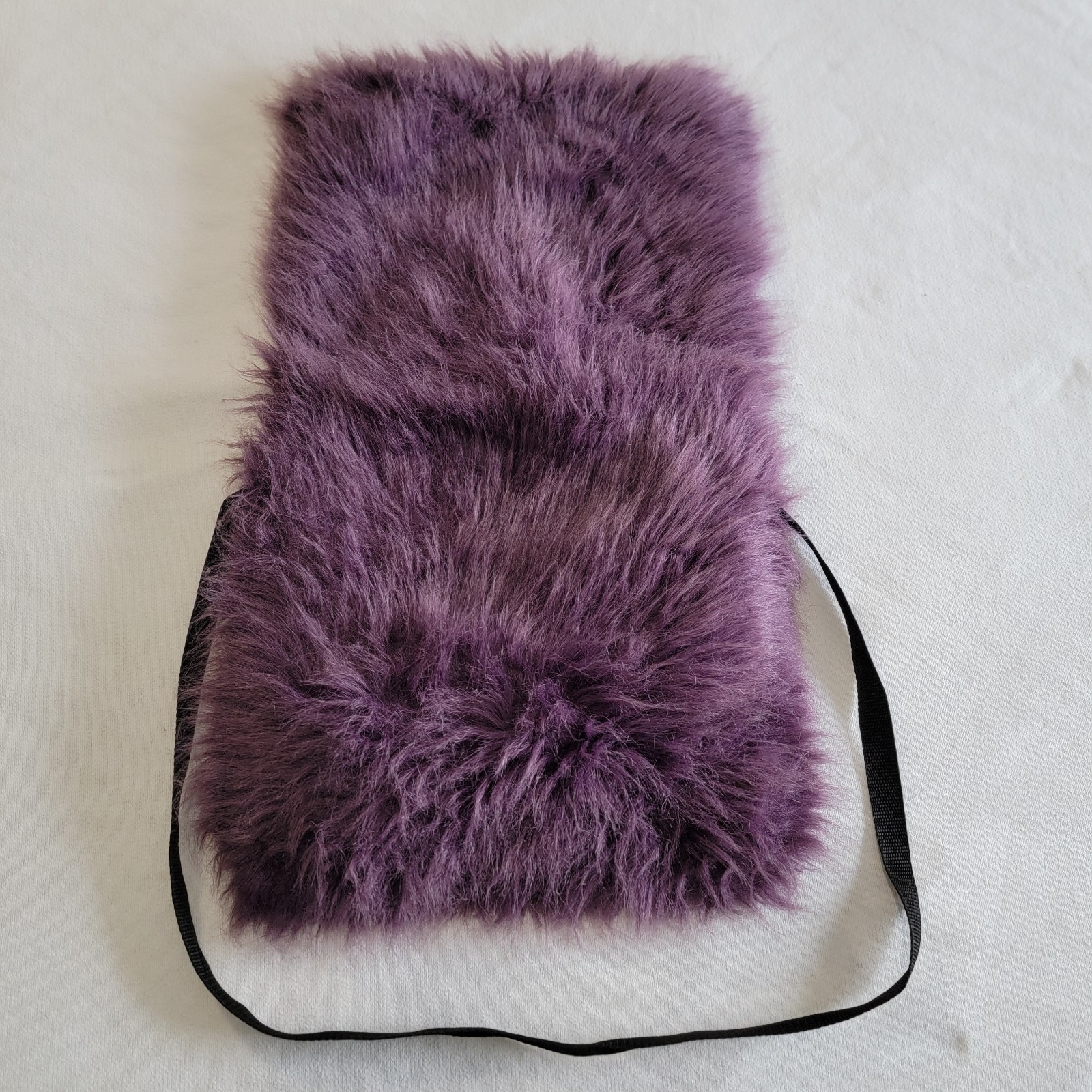Vintage Y2K Faux Fur Punky Shoulder Bag Purple Medium Size for Women