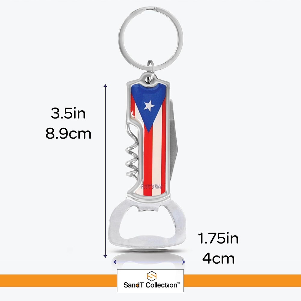 Multifunctional Bottle Opener Keychain Corkscrew Keychains - Carribean Countries