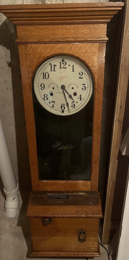 Antique Simplex Pay Roll Time Clock Recorder
