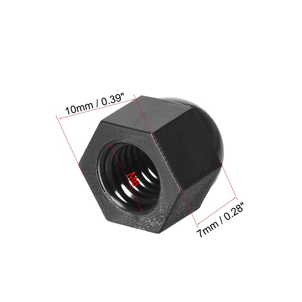10Pack Acorn Hex Cap Nuts M6 Dome Nuts Nylon Hexagon Decorative Cap Nut