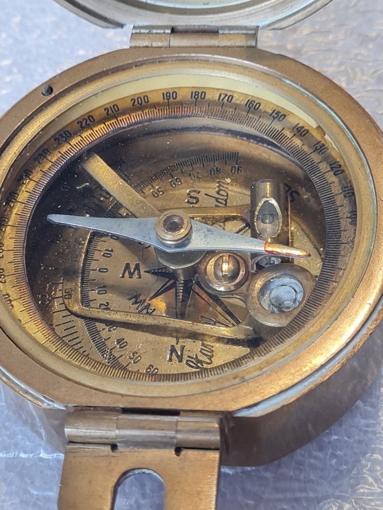 Vintage Stanley Brass Navigation Compass - Maritime