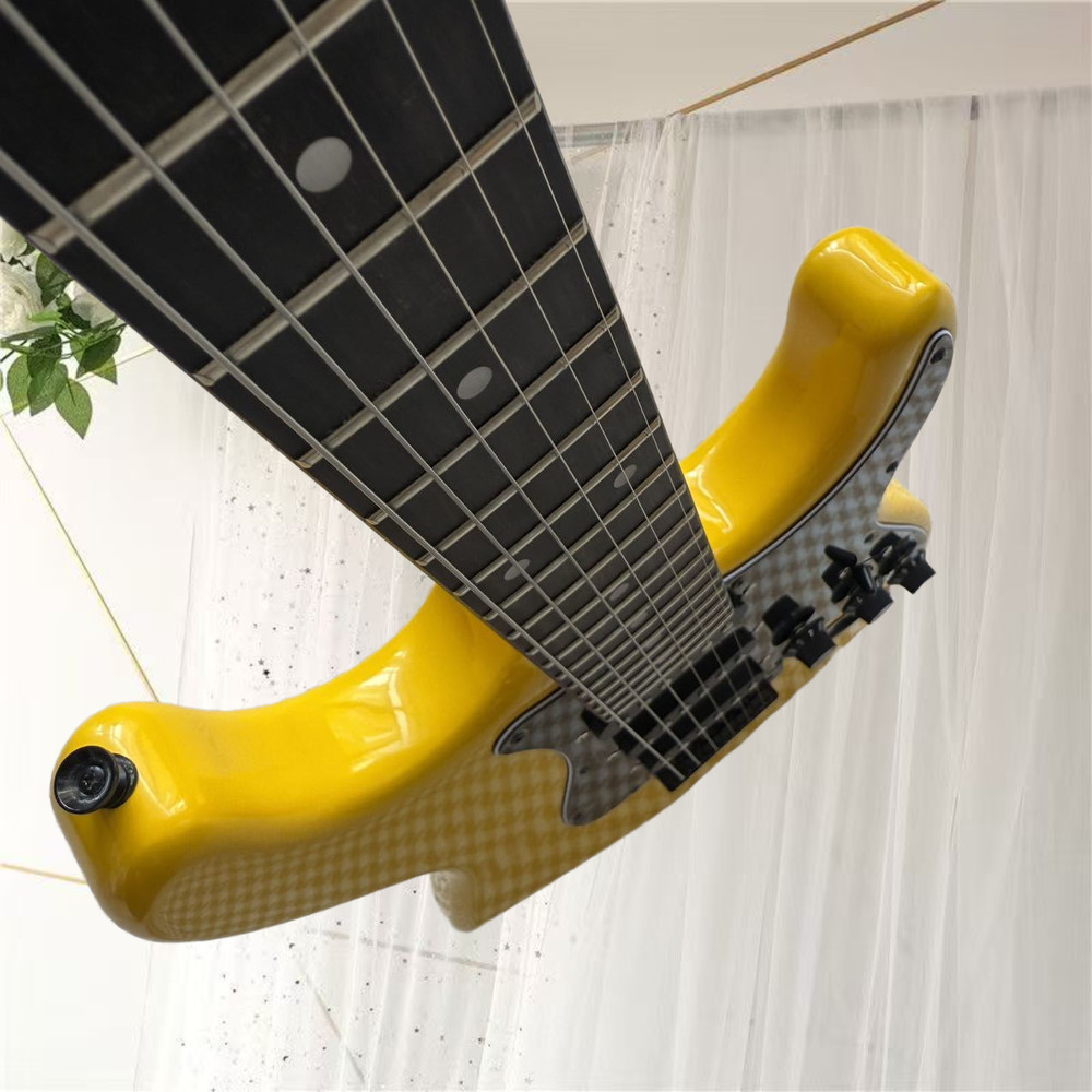 エレキギター、新品、色黄色、送料無料、空輸、高品質、音質優美、6弦