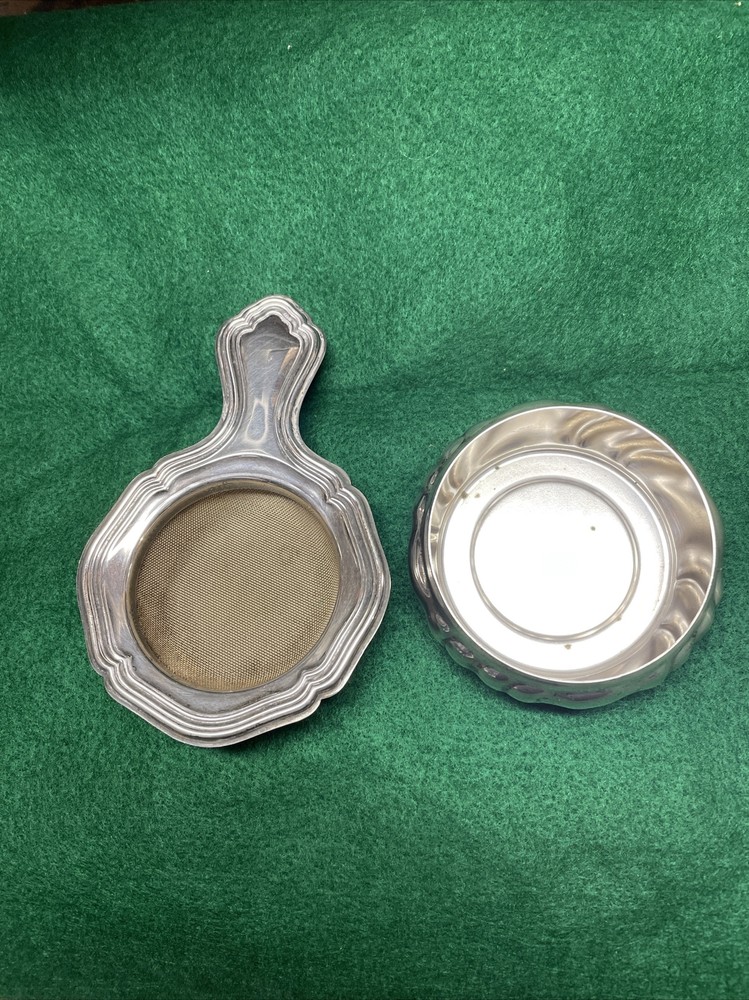 Unusual Vintage Silver Plate  Strainer and Base